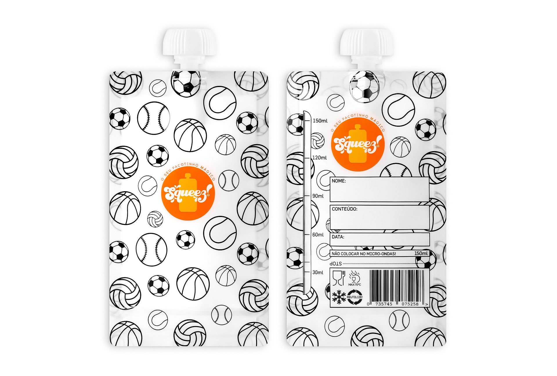 Pack de balles réutilisables à presser 150 ml