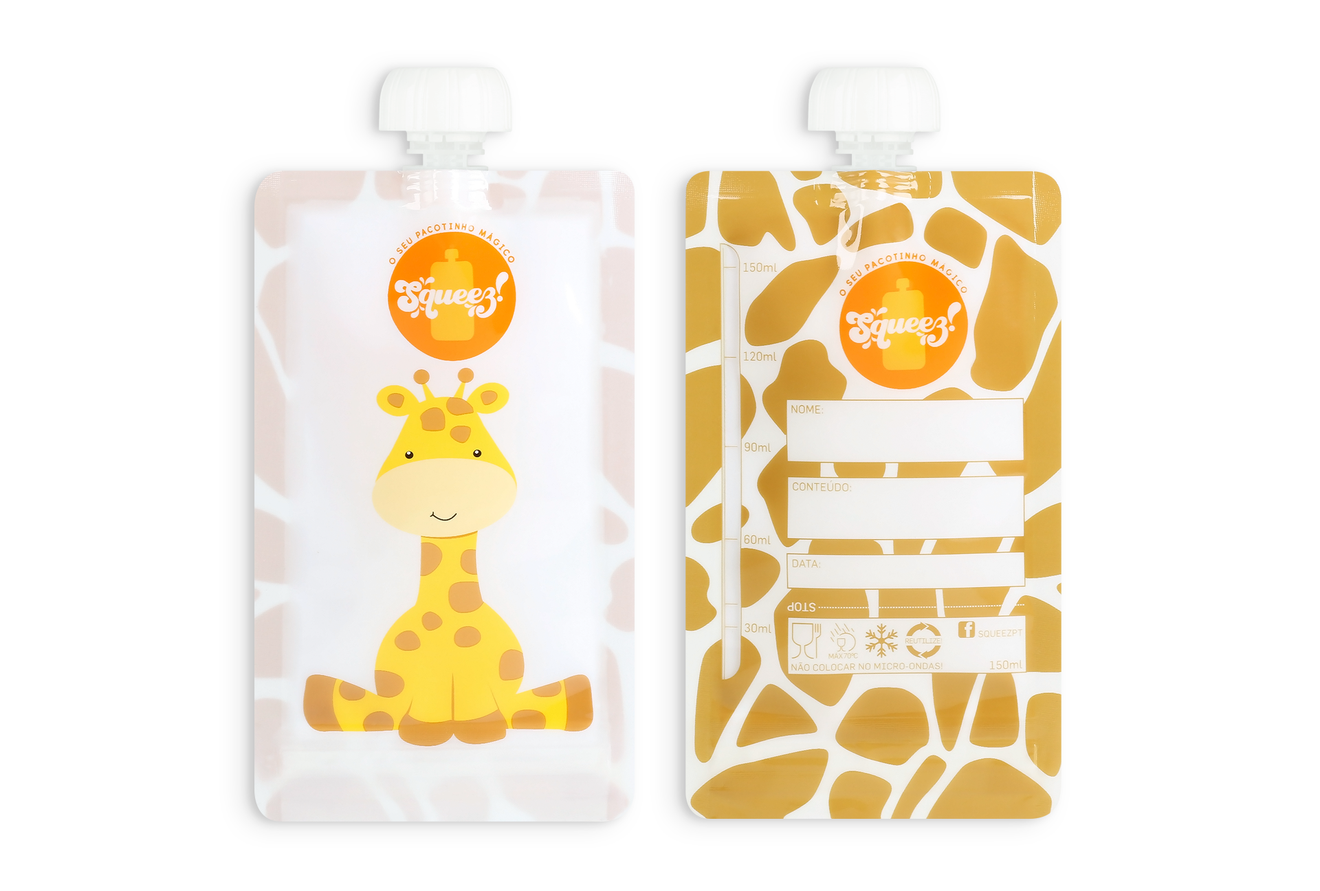 Pack compressible réutilisable Girafe 150 ml