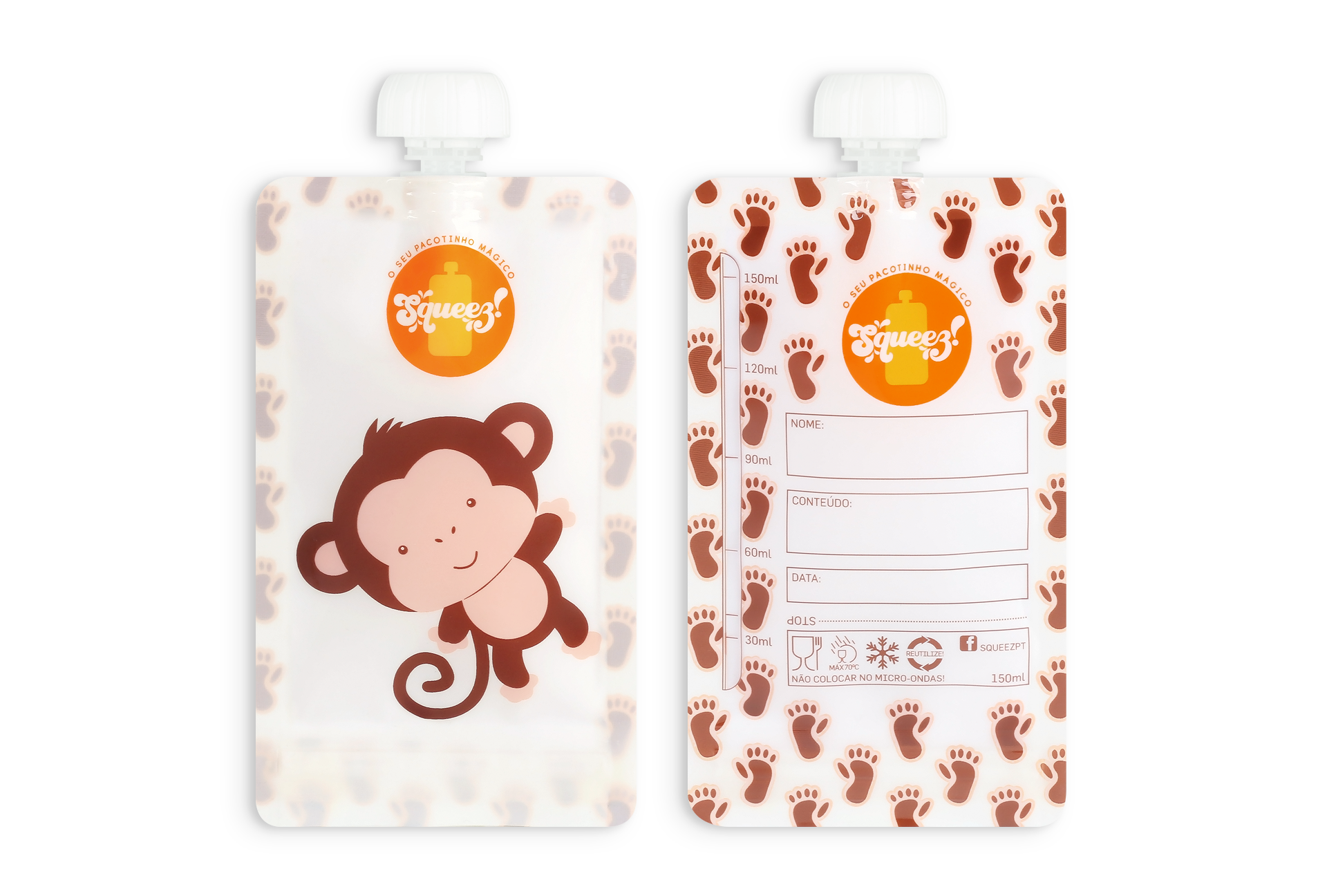 Sachet réutilisable et compressible Monkey 150 ml