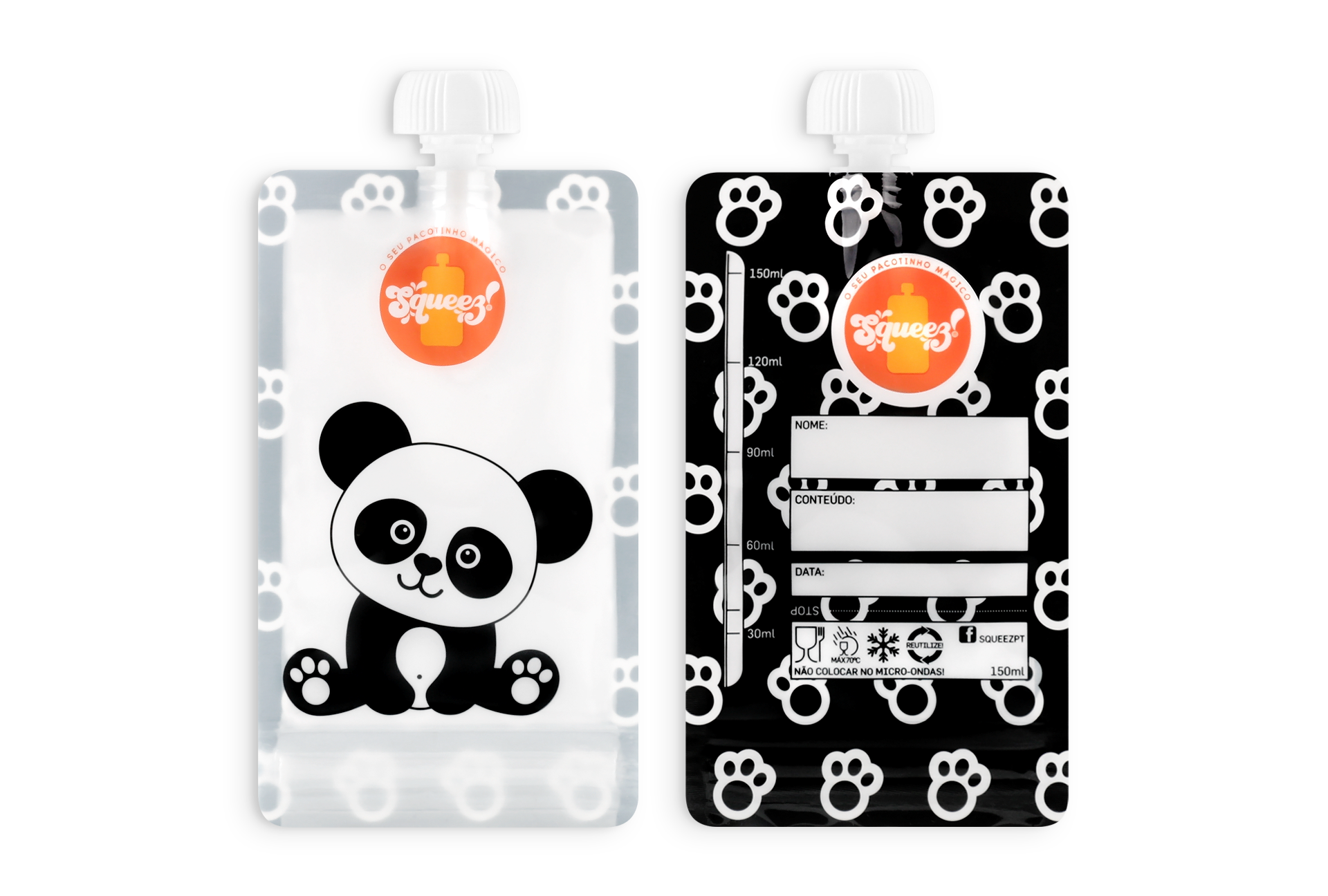 Pack réutilisable compressible Panda 150 ml